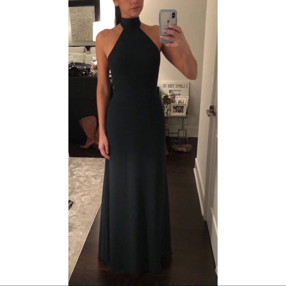 Amsale, Sophia dress in Hunter